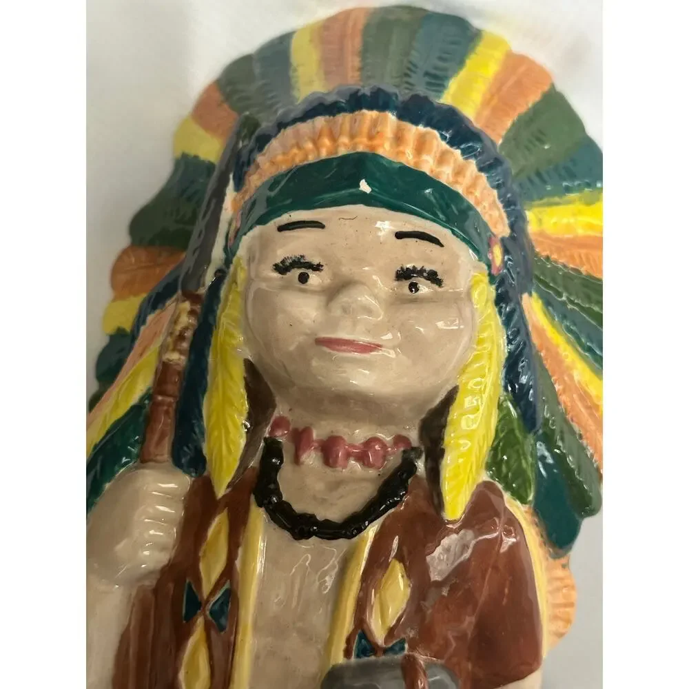 Hand painted Native American Statue
